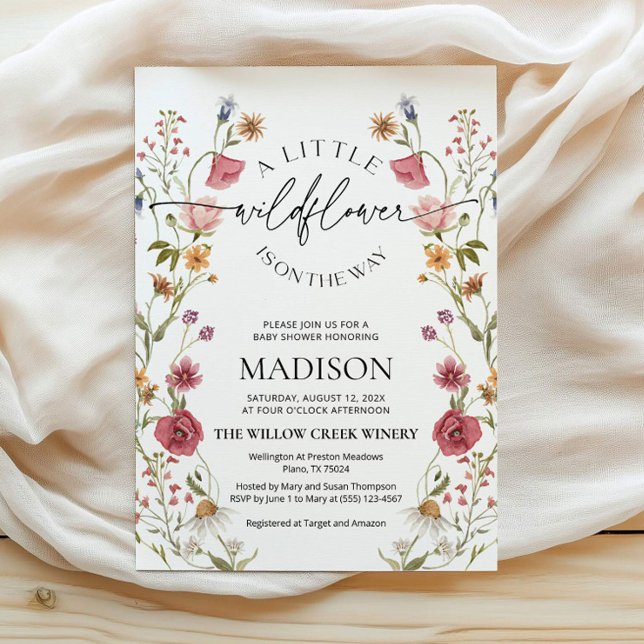 Convite para Chás de fraldas de flor selvagem (Criador carregado)