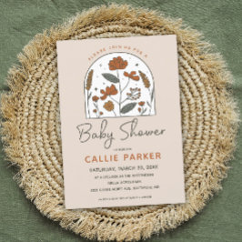 Convite para Chás de fraldas de flor selvagem de B