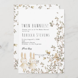 convite para chás de fraldas de flores silvestres 