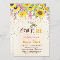 Convite para Chás de fraldas de girassol