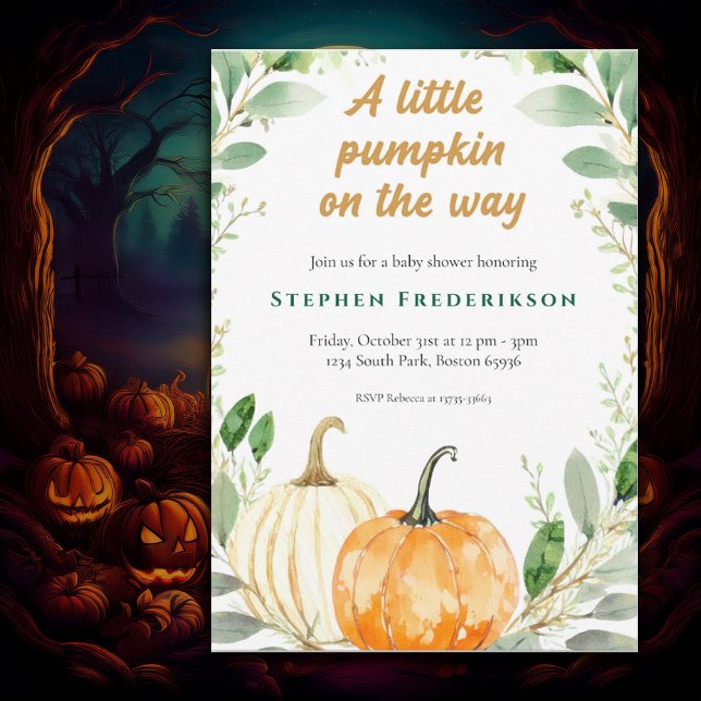 Convite para Chás de fraldas de Halloween (Criador carregado)