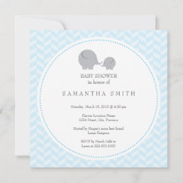 Convite para Chás de fraldas de ı de Cinza Elephan