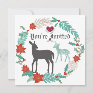 Convite Para Chás de fraldas De Inverno De Deer F