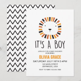 Convite para Chás de fraldas de leão