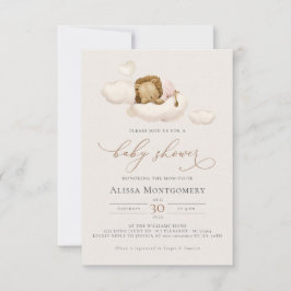 Convite para Chás de fraldas de leão