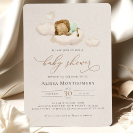 Convite para Chás de fraldas de Leão VERDE