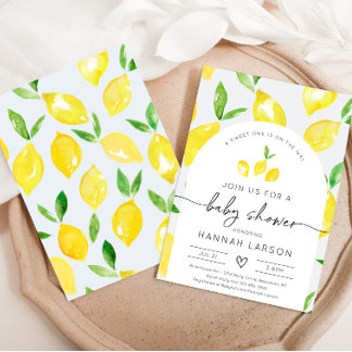 Convite para Chás de fraldas de limão | Chá de cit