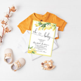 Convite para Chás de fraldas de Limão de Bebê