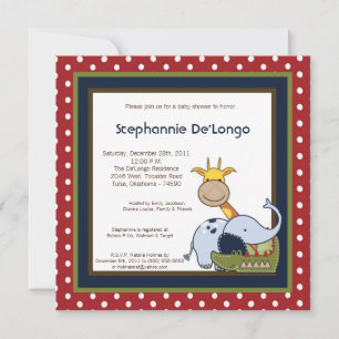 Convite para Chás de fraldas de Lio para Animais d