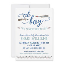 Convite Para Chás de fraldas De Menino Tribal