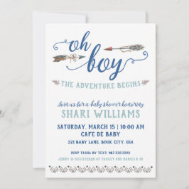 Convite Para Chás de fraldas De Menino Tribal