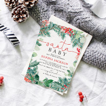 Convite para Chás de fraldas de Natal