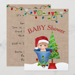 Convite para Chás de fraldas de Natal