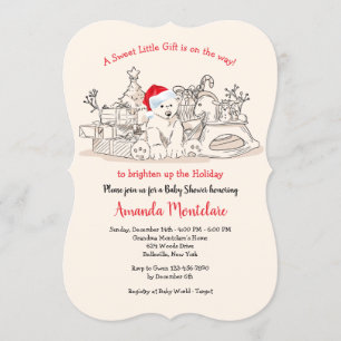 Convite para Chás de fraldas de Natal