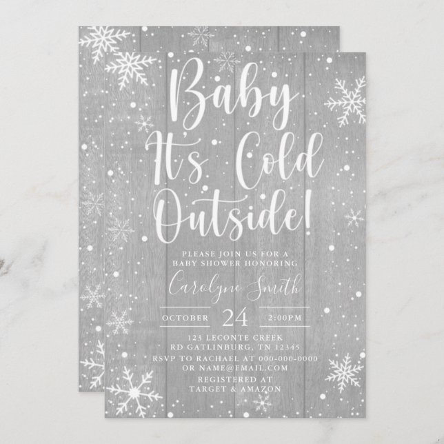 Convite para Chás de fraldas de Natal (Frente/Verso)