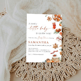 Convite para Chás de fraldas de Natal de inverno