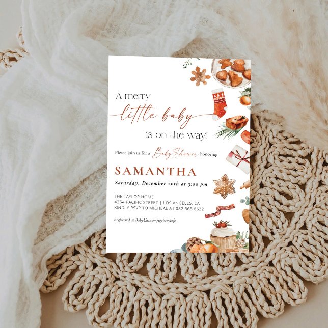 Convite para Chás de fraldas de Natal de inverno (Criador carregado)