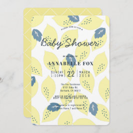 Convite para Chás de fraldas de padrão Lemon e Lea