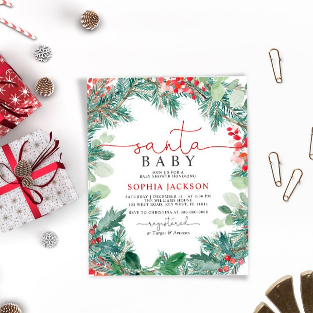 Convite para Chás de fraldas de Papais noeis de Na (Criador carregado)