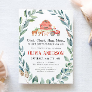 Convite para Chás de fraldas de Paradas de Animai