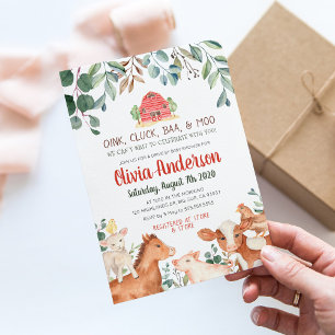 Convite para Chás de fraldas de Paradas de Animais