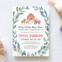 Convite para Chás de fraldas de Paradas de Animais