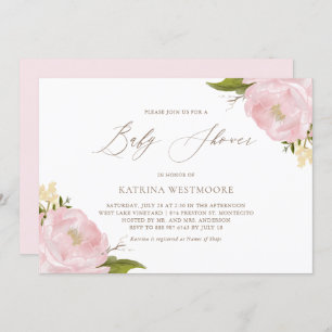 Convite para Chás de fraldas de Peões Rosa de Água