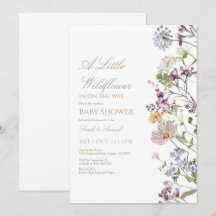 Convite para Chás de fraldas de Pequeno Flor Selva