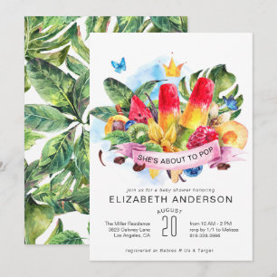 Convite para Chás de fraldas de picolé de verão br