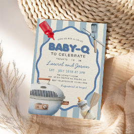 Convite para Chás de fraldas de quintal Baby-Q