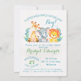 Convite para Chás de fraldas de Safari de Meninos