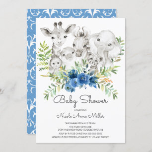 Convite para Chás de fraldas de Selva Adorável