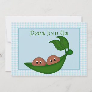 Convite para Chás de fraldas de Twin Boys Afro-Am