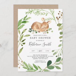 Convite para Chás de fraldas de veados de bebês