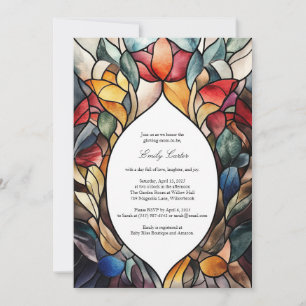 Convite para Chás de fraldas de vidro   Elegante