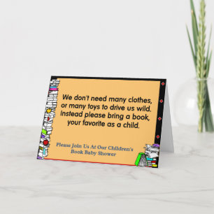 Convite para Chás de fraldas do Livro