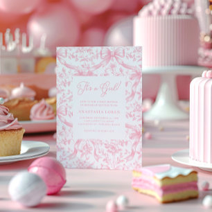 Convite para Chás de fraldas e Arcos Rosa