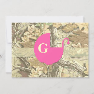 Convite para Chás de fraldas Elegante Camo