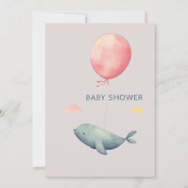 Convite para Chás de fraldas Elegante de Aquarela