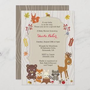 Convite para Chás de fraldas em Fall Woodland