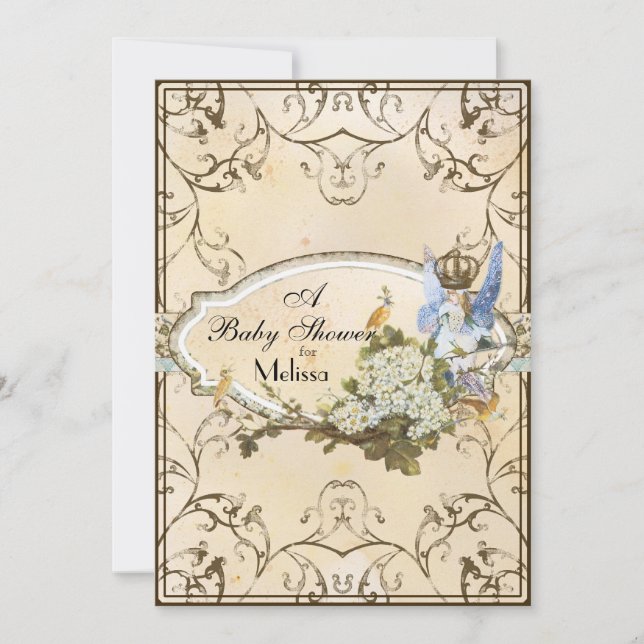 Convite para chás de fraldas - Faerie Princesa Enc (Frente)