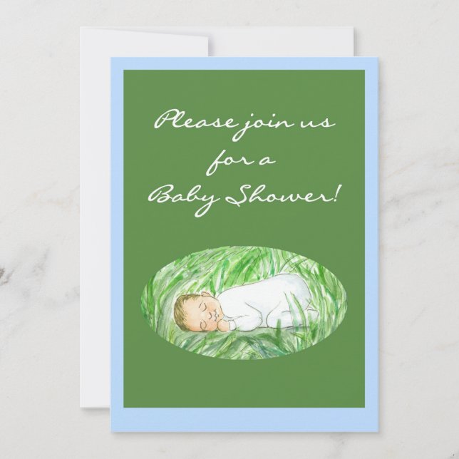 Convite para chás de fraldas - Menino (Frente)