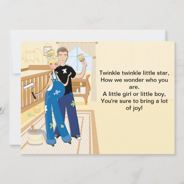 Convite para Chás de fraldas Neutros (Frente)