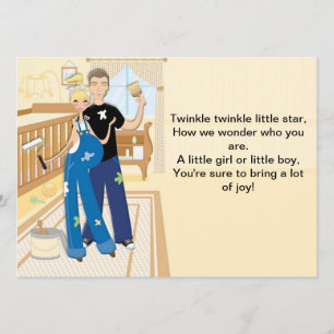 Convite para Chás de fraldas Neutros