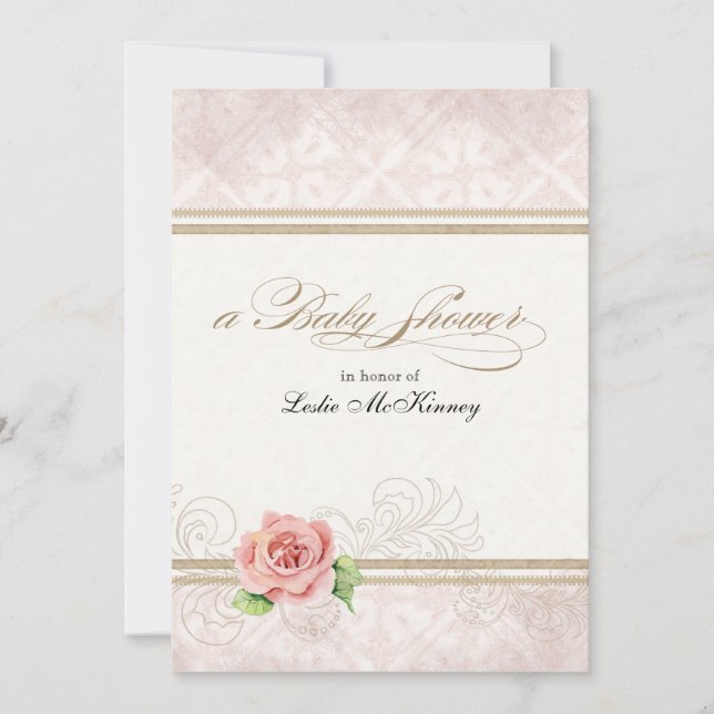 Convite para chás de fraldas - Nossa Pequena Princ (Frente)