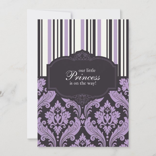 Convite para Chás de fraldas Princesa (Frente)