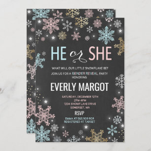 Convite para Chás de fraldas Revelar Gênero de Inv