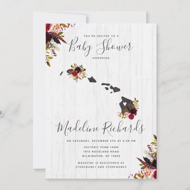 Convite para Chás de fraldas Russos do Estado do H (Frente)