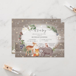 Convite para Chás de fraldas Sparkle Forest Woodla