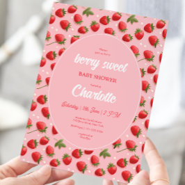 Convite para Chás de fraldas Strawberry Berry Swee